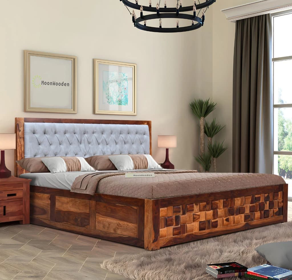 Solid Teak Wood & Tufted Headboard Master Suites